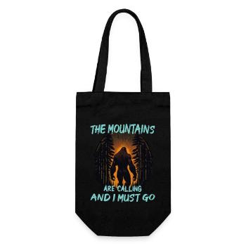 Die Berge rufen und ich muss gehen - Bigfoot - Geschenkbeutel für Flaschen - Schwarz - Vorne
