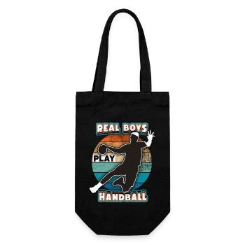 Handball Handballspieler, Sport Spruch, Regenbogen - Geschenkbeutel für Flaschen - Schwarz - Vorne
