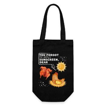 Funny chicken saying, chicken joke sunbathing - Gift Bag for Bottles - black - Front