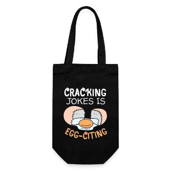 oeuf, oeufs, dicton drôle, jeu de mots oeuf citant une blague - Sac à bouteille - noir - Devant