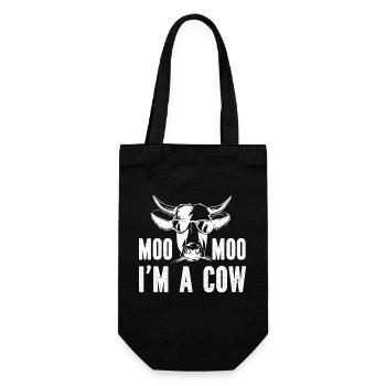 Moo Moo I'm a cow - - Gift Bag for Bottles - black - Front