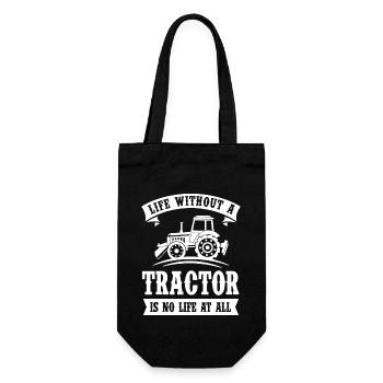 Ein Leben ohne Traktor ist kein Leben - - Geschenkbeutel für Flaschen - Schwarz - Vorne