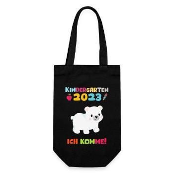 Kindergarten 2023 Ich Komme Jungen Kita Geschenk - Geschenkbeutel für Flaschen - Schwarz - Vorne