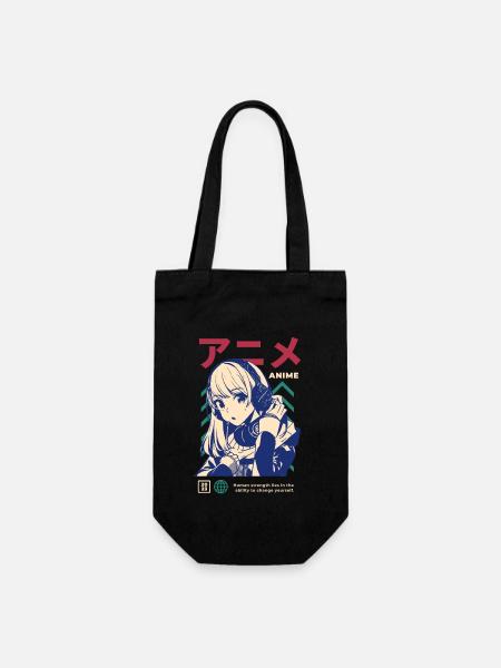 Japan Japanisches Manga Girl Game Gaming Gamergirl - Geschenkbeutel für Flaschen - Schwarz