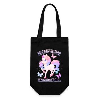 Licorne Fille, Licorne Kawaii, Jolie Fille - Sac à bouteille - noir - Devant