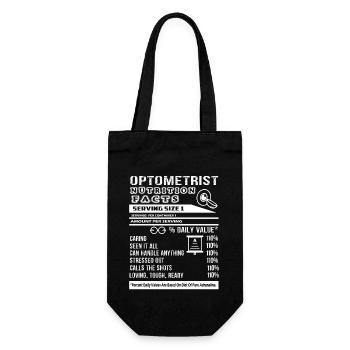 Optometrist Optometrist Nutrition Facts - Gift Bag for Bottles - black - Front
