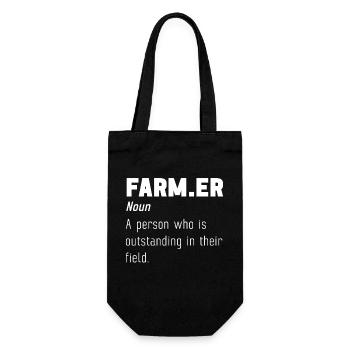 Farmer Substantiv Eine Person, die auf ihrem Gebie - Geschenkbeutel für Flaschen - Schwarz - Vorne
