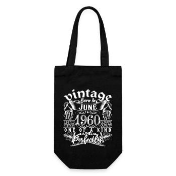 1960 June 1960 anniversary June 1960 June - Gift Bag for Bottles - black - Front