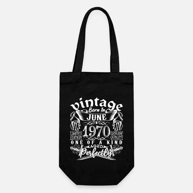1970 Juni 1970 Jubiläum Juni 1970 Juni - Geschenkbeutel für Flaschen - Schwarz