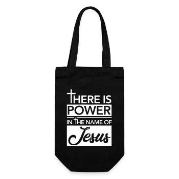 There is Power in the Name of Jesus - Geschenkbeutel für Flaschen - Schwarz - Vorne