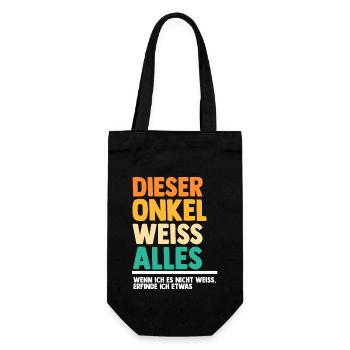 Patenonkel Onkel - Geschenkbeutel für Flaschen - Schwarz - Vorne