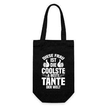 Patentante Beste Tante - Geschenkbeutel für Flaschen - Schwarz - Vorne