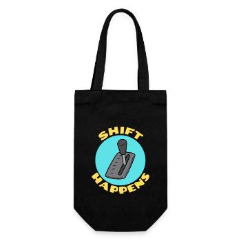 Shift Happens | Car Pun - Gift Bag for Bottles - black - Front