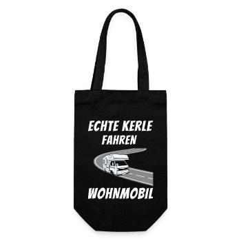 Echte Kerle fahren Wohnmobil Camping Camper - Geschenkbeutel für Flaschen - Schwarz - Vorne