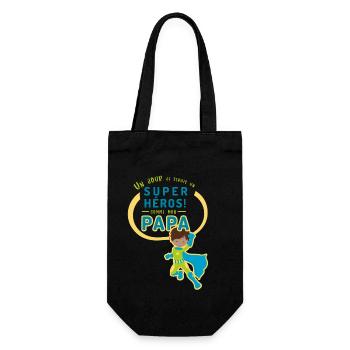 Un jour je serai un super héros comme mon papa - Sac à bouteille - noir - Devant