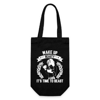 wake up beauty its time to beat - Gift Bag for Bottles - black - Front