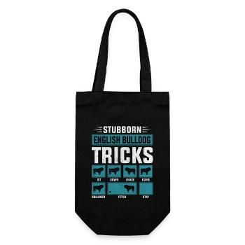 Stubborn English Bulldog Tricks - Gift Bag for Bottles - black - Front