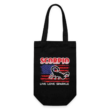 Scorpio Live Love Sparkle Sign Of Zodiac Horoscope - Gift Bag for Bottles - black - Front