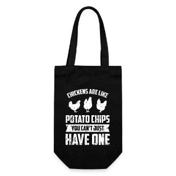 Chickens are like potato chips, you can not only - Gift Bag for Bottles - black - Front