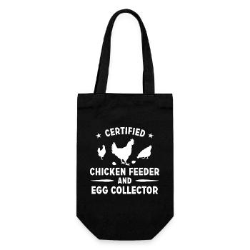 Certified Chicken Feeder and Egg Collector - - Gift Bag for Bottles - black - Front