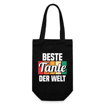 Patentante Beste Tante - Geschenkbeutel für Flaschen - Schwarz - Vorne