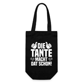 Patentante Tante - Geschenkbeutel für Flaschen - Schwarz - Vorne