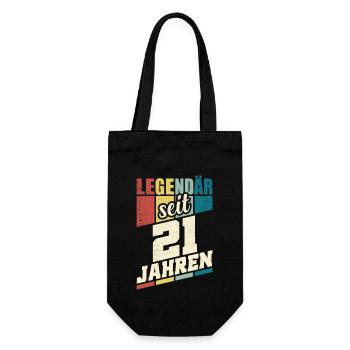 21. Geburtstag Legendär Seit 21 Jahren Legende 21 - Geschenkbeutel für Flaschen - Schwarz - Vorne