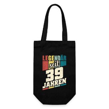 39. Geburtstag Legendär Seit 39 Jahren Legende 39 - Geschenkbeutel für Flaschen - Schwarz - Vorne
