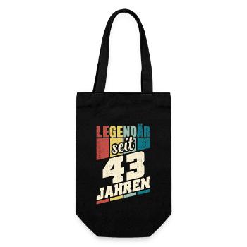 43. Geburtstag Legendär Seit 43 Jahren Legende 43 - Geschenkbeutel für Flaschen - Schwarz - Vorne