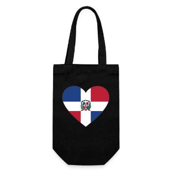 Cœur de drapeau dominicain - Sac à bouteille - noir - Devant