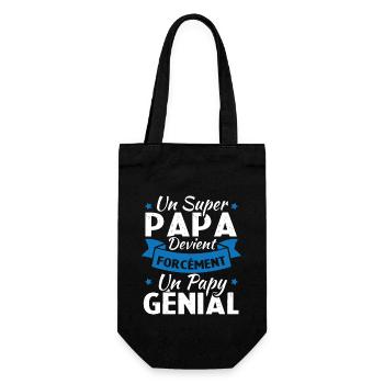 Un super papa devient forcément un papy génial - Sac à bouteille - noir - Devant