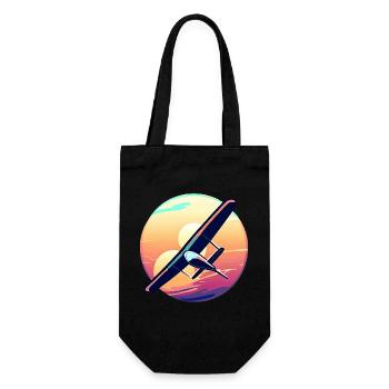 Glider at sunset design - Gift Bag for Bottles - black - Front
