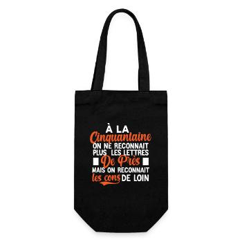 t-shirt anniversaire 50 ans cadeau humour - Sac à bouteille - noir - Devant