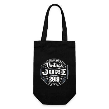 June 2019. Birthday gift June 2019. June. - Gift Bag for Bottles - black - Front