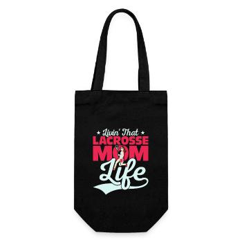 Livin' That Lacrosse Mom Life Team Fan Goalie Play - Geschenkbeutel für Flaschen - Schwarz - Vorne