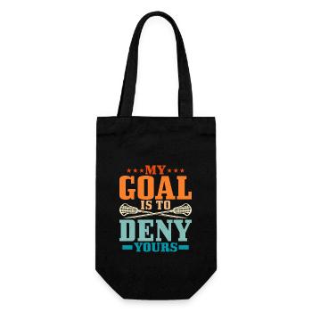 My Goal Is To Deny Yours Lacrosse Player - Gift Bag for Bottles - black - Front