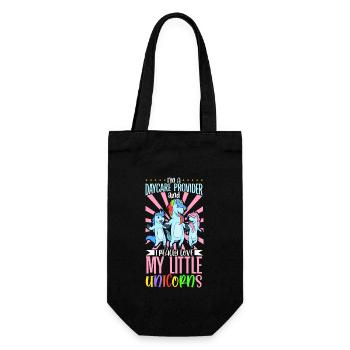 I really love my little unicorns - Tagesmutter - Gift Bag for Bottles - black - Front