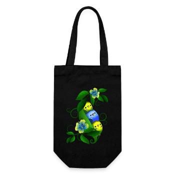 Budgie in the pea - Gift Bag for Bottles - black - Front