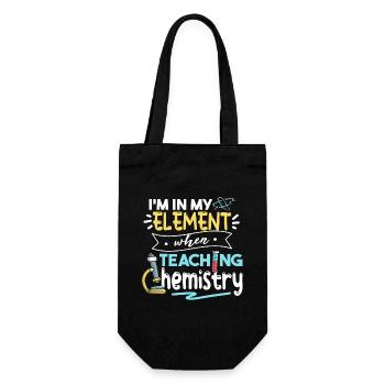 Ich bin in meinem Element, wenn ich Chemie unterrichte - Geschenkbeutel für Flaschen - Schwarz - Vorne