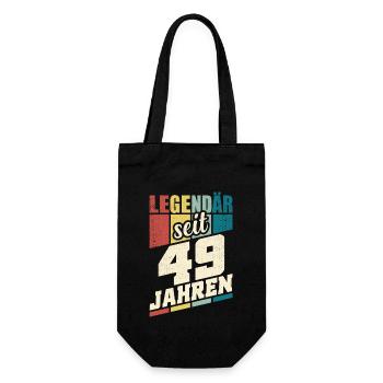 49. Geburtstag Legendär Seit 49 Jahren Legende 49 - Geschenkbeutel für Flaschen - Schwarz - Vorne