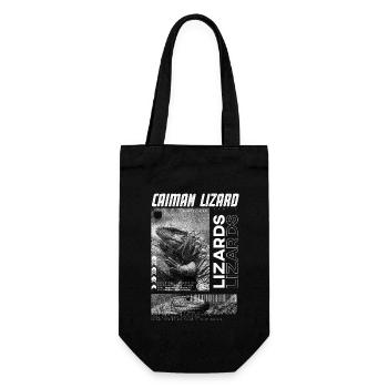 Kaiman-Eidechse Moderne Streetwear Reptilienpfleger - Geschenkbeutel für Flaschen - Schwarz - Vorne