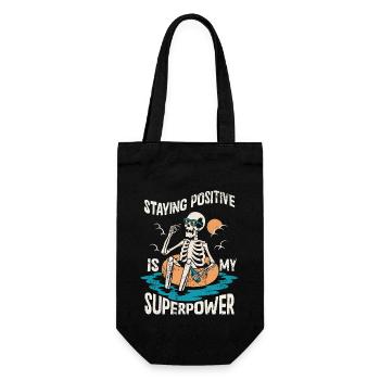 Rester positif est mon superpouvoir - Sac à bouteille - noir - Devant