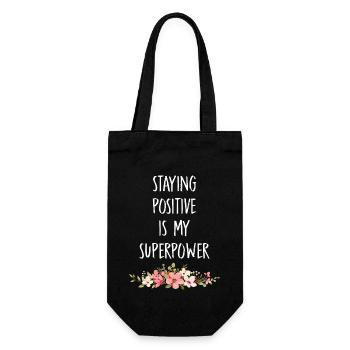 Staying Positive Is My Superpower - Gift Bag for Bottles - black - Front
