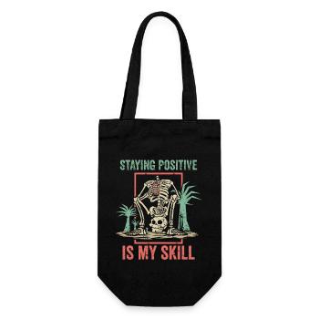 Rester positif est ma compétence - Sac à bouteille - noir - Devant