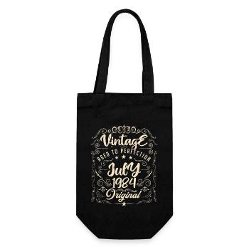Jahrgang Geboren im Juli 1984 Jubiläum Juli - Geschenkbeutel für Flaschen - Schwarz - Vorne