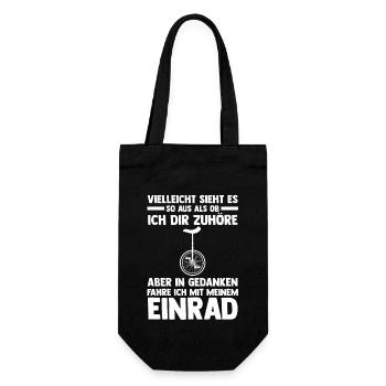 Kunstrad Fahrrad Einrad - Geschenkbeutel für Flaschen - Schwarz - Vorne