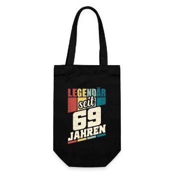 69. Geburtstag Legendär Seit 69 Jahren Legende 69 - Geschenkbeutel für Flaschen - Schwarz - Vorne