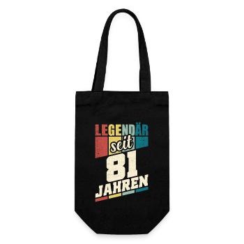 81. Geburtstag Legendär Seit 81 Jahren Legende 81 - Geschenkbeutel für Flaschen - Schwarz - Vorne