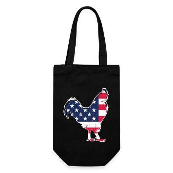 USA Flag Hen - - Gift Bag for Bottles - black - Front