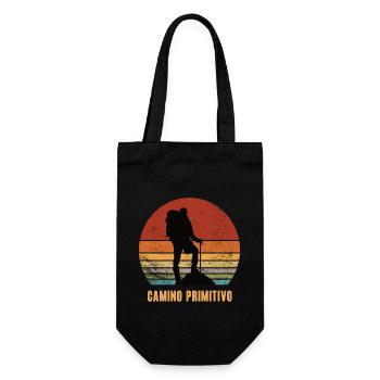 Camino Primitivo Jakobsweg Santiago de Compostela - Geschenkbeutel für Flaschen - Schwarz - Vorne